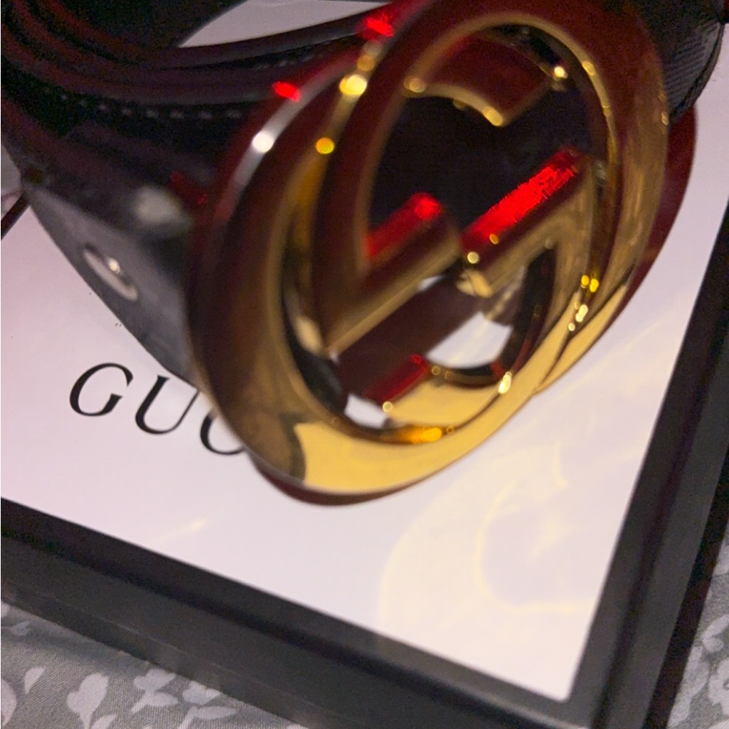 Gucci Black Hat With Gold Emblem